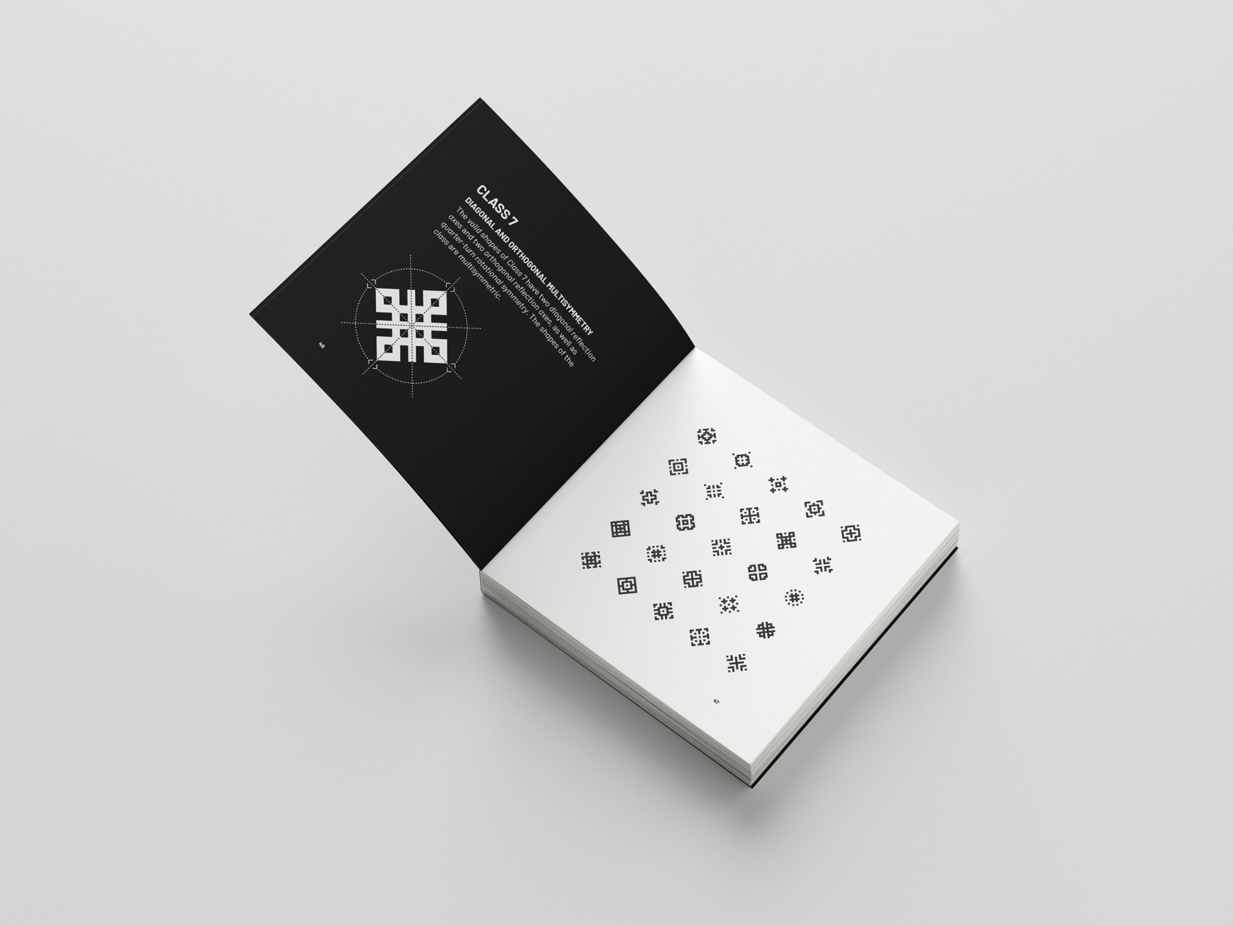 Square-grid forms on paired black and white pages